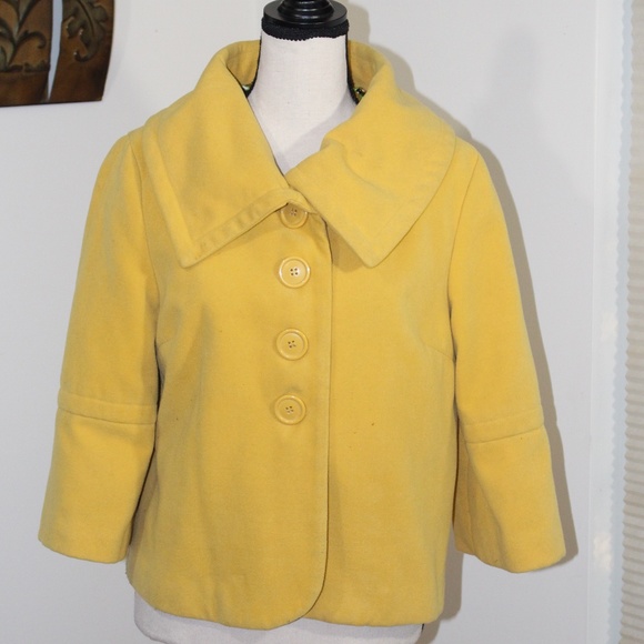 23rdst Jackets & Blazers - 23rdst, yellow collar jacket with 3/4 sleeves